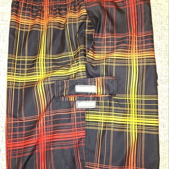 OP Red and Yellow Board Shorts Vibrant Swimwear - Picture 5 of 9